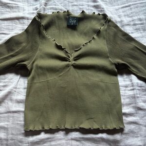 Urban Outfitters BDG Olive Ribbed Top